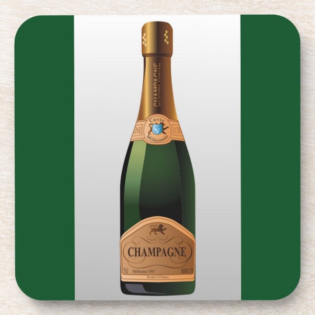 BOTTLE OF CHAMPAGNE DRINK COASTER (Front)