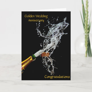 Bottle of Champagne	 Golden Wedding Anniversary Card