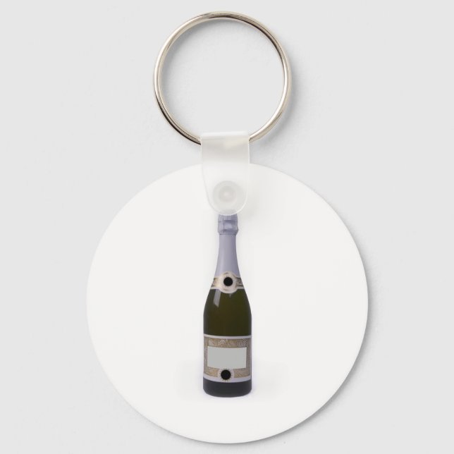 Bottle of Champagne with blank label Keychain (Front)