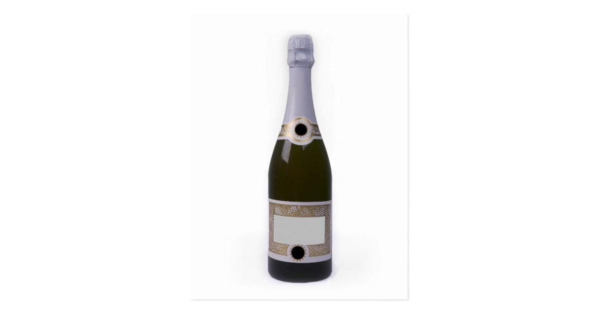 Bottle of Champagne with blank label Postcard | Zazzle.com