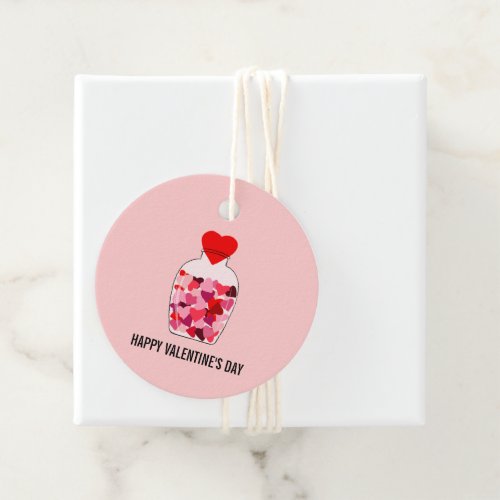 Bottle of Hearts Happy Valentines Day Love Potion Favor Tags