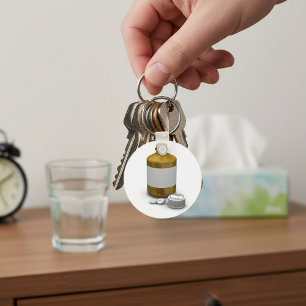 Bottle Of Tablets Keychain