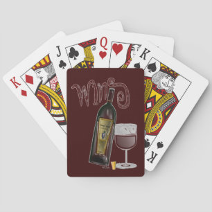 Bottle of Wine (burgundy) Poker Cards