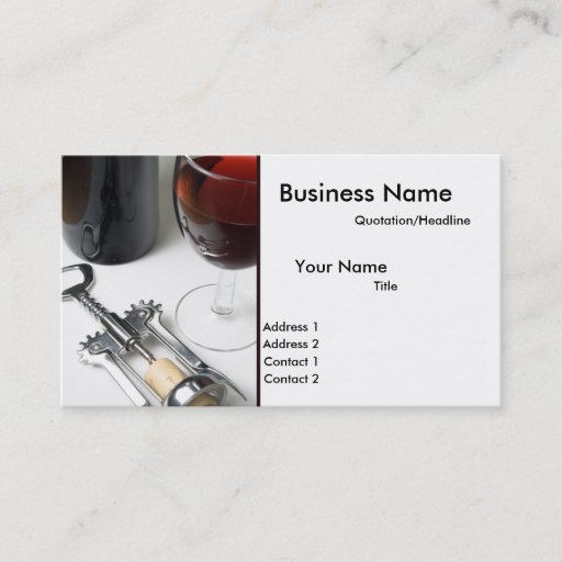 Customizable Bottle of Wine Business Cards