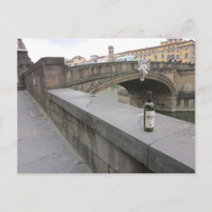 Bottle of Wine by the Ponte Santa Trinita Postcard
