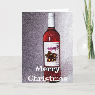 Bottle of Wine Christmas Card