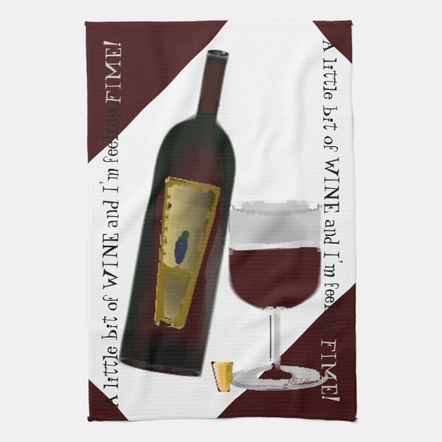 Bottle of Wine Kitchen Towel (Vertical)