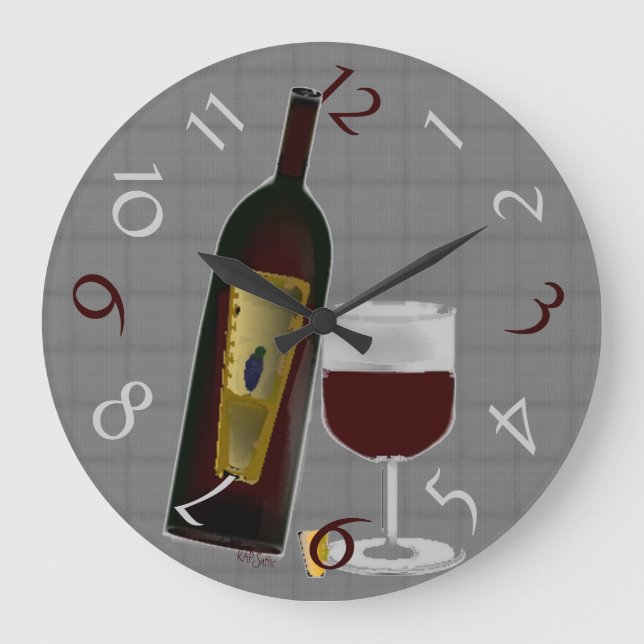 Bottle of Wine Large Clock (Front)