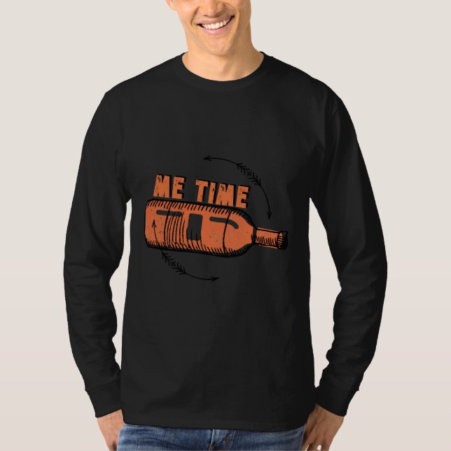 Bottle Of Wine Me Time Halfevilmerch T-Shirt (Front)