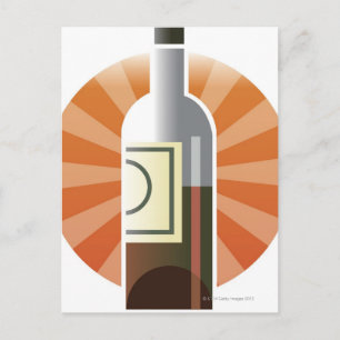 Bottle of Wine Postcard