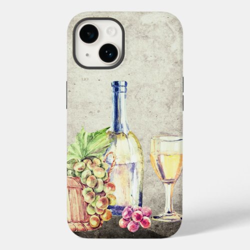 Bottle of Wine Wineglass Grapes Vineyard Winery Case_Mate iPhone 14 Case