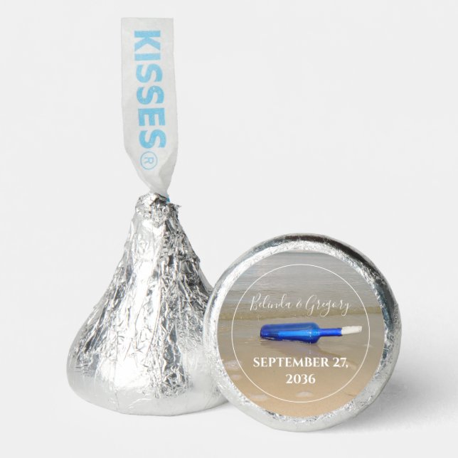 Bottle On Beach Sand Wedding Hershey®'s Kisses® (Front)