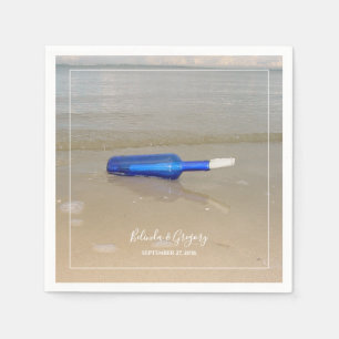 Bottle On Beach Sand Wedding Napkins