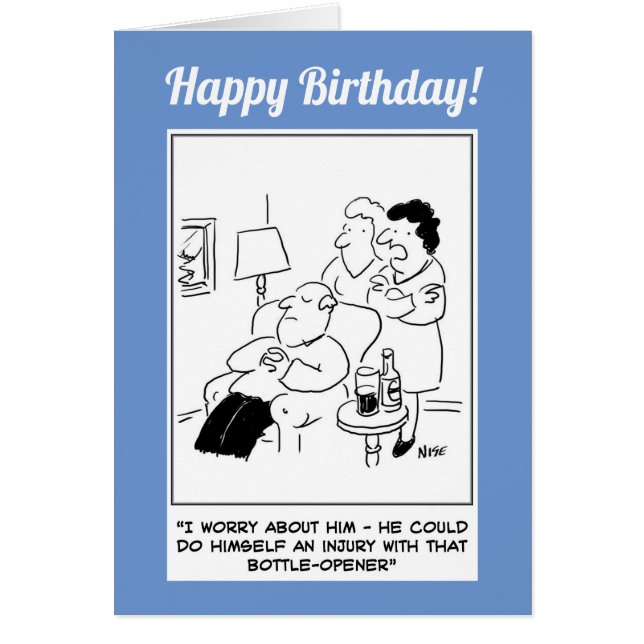 Bottle opener injury cartoon (Front)