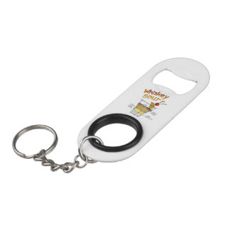 BOTTLE OPENER KEYCHAIN, WHISKEY SOUR RECIPE ART
