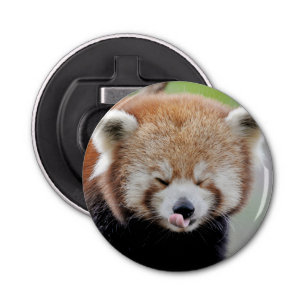 Close Up Of A Panda's Face Bottle Opener Fridge Magnet