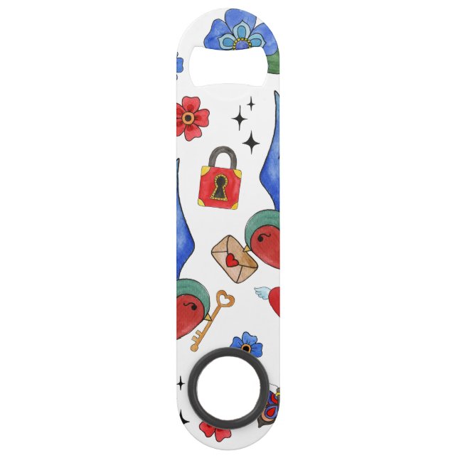 Bottle Opener Traditional Bird Tattoo Sparrow bird (Front)