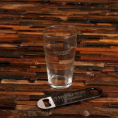 Bottle Opener with Box & 20 oz. Beer Glass (Front)