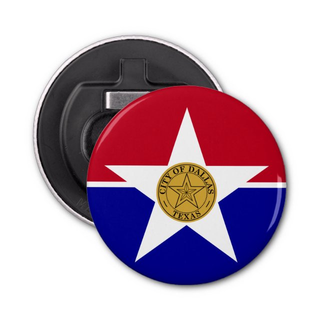 Bottle opener with Flag of Dallas (Front)