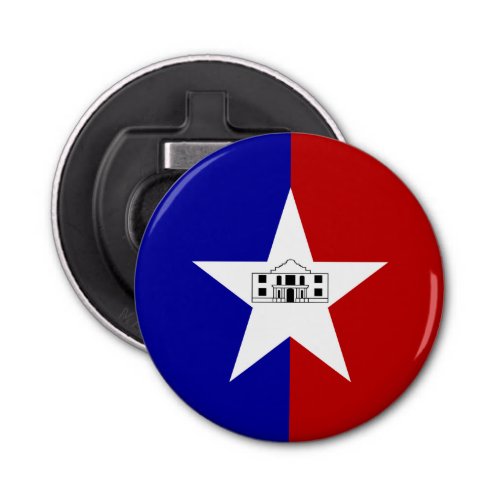 Bottle opener with Flag of San Antonio