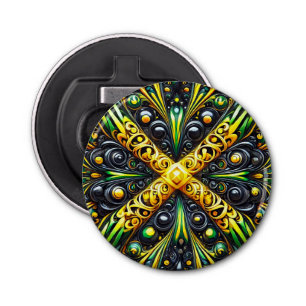Bottle opener with Jamaican Colors Design