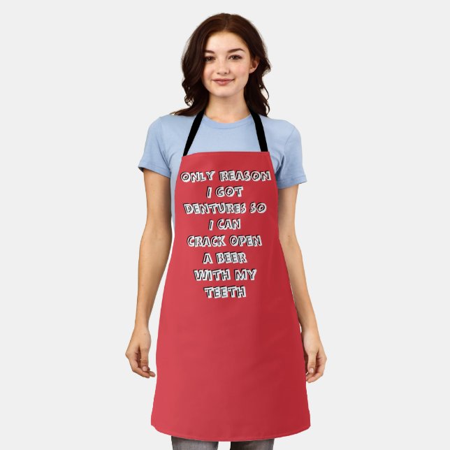 Bottle Opening Teeth Apron (Worn)