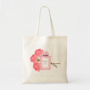 Bottle Perfume and Bouquet of Roses Tote Bag
