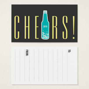 Bottle Pop Cheers New Year Holiday Party Gift Tags