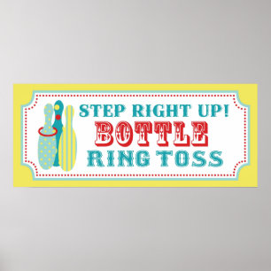 Bottle Ring Toss Sign for Carnival Circus Birthday