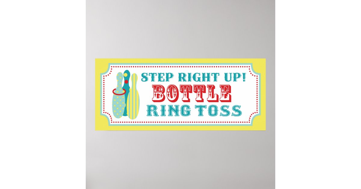 Bottle Ring Toss Sign for Carnival Circus Birthday Zazzle