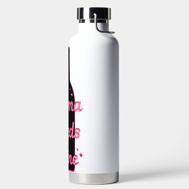 Bottle Shaped Graphic Design Pink Mama Needs Wine (Left)
