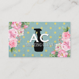 Bottle Spray   Polka Dot Spray   Flowers Business Card