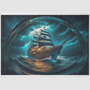 Bottle to sea ocean ship capsize v5 Tissue paper