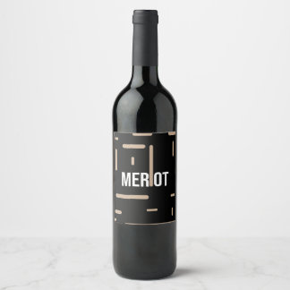 Bottle vine merlot desing wine label