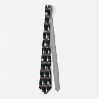 Bottle Wine And Grapes Tie by wine_art at Zazzle