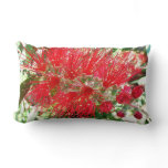 Bottlebrush Flower Red Tropical Floral Lumbar Pillow