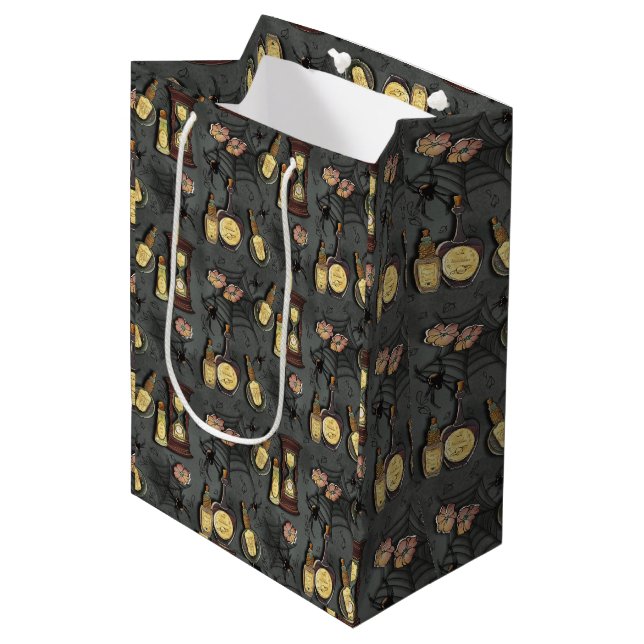 Bottled Fears- Gold Medium Gift Bag (Front Angled)