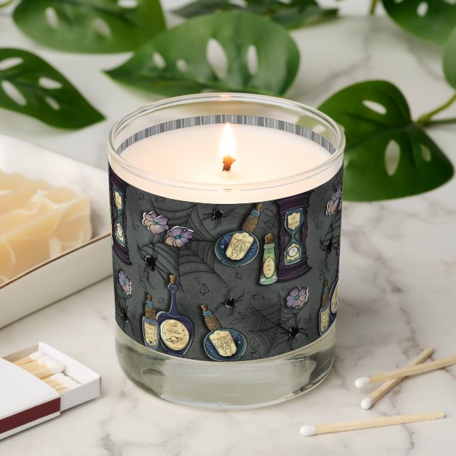 Bottled Fears- Grey Scented Candle (Lit)