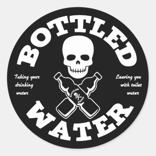 Bottled Water Classic Round Sticker