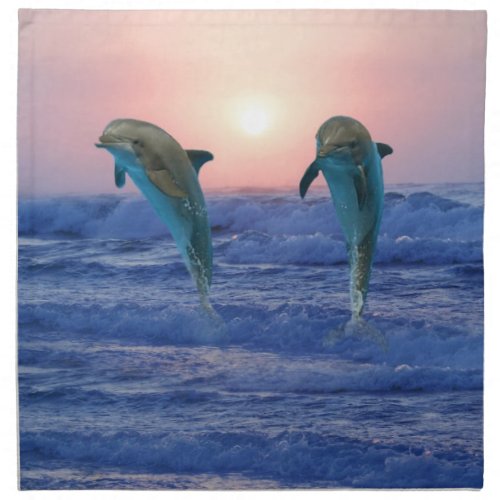 Bottlenose Dolphin at Sunrise Cloth Napkin