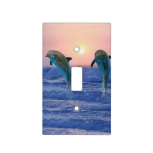 Bottlenose Dolphin at Sunrise Light Switch Cover