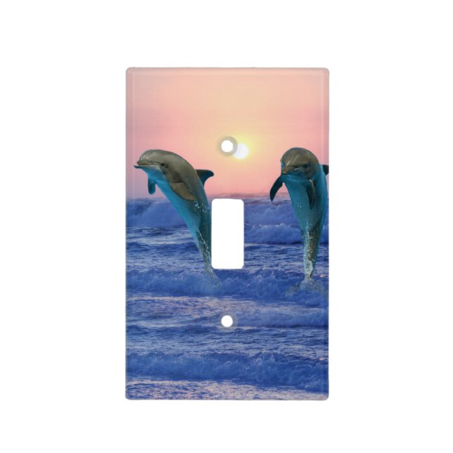 Bottlenose Dolphin at Sunrise Light Switch Cover (Front)