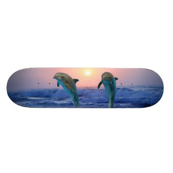 Bottlenose Dolphin At Sunrise Skateboard Deck by laureenr at Zazzle