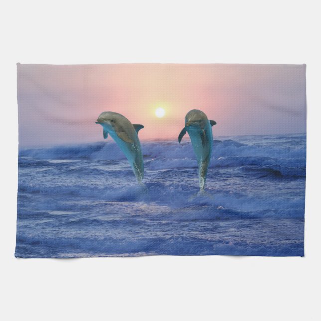 Bottlenose Dolphin at Sunrise Towel (Horizontal)