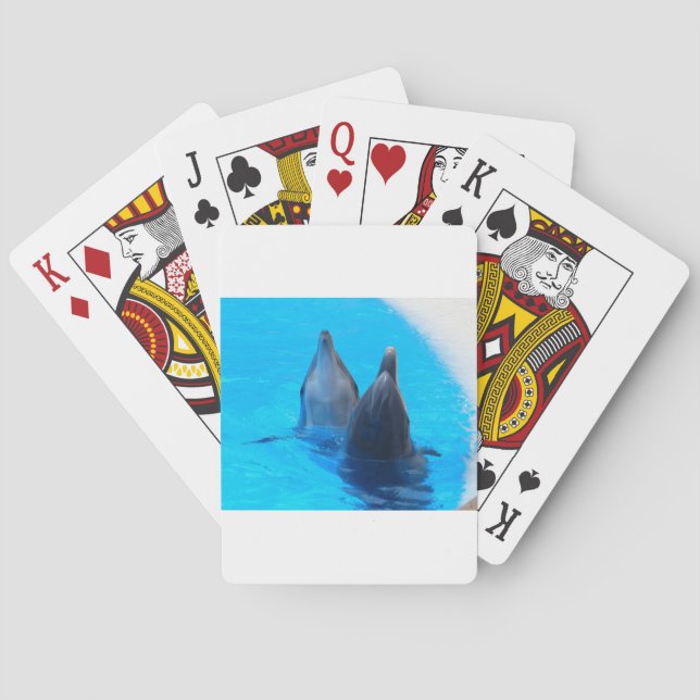 bottlenose dolphin fish marine ocean under water poker cards (Back)