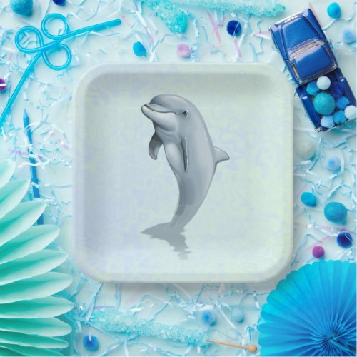 Bottlenose Dolphin in Water Summer Party Plates