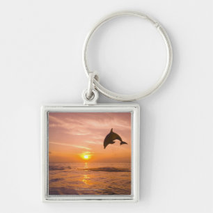 Bottlenose Dolphin jumping 2 Keychain