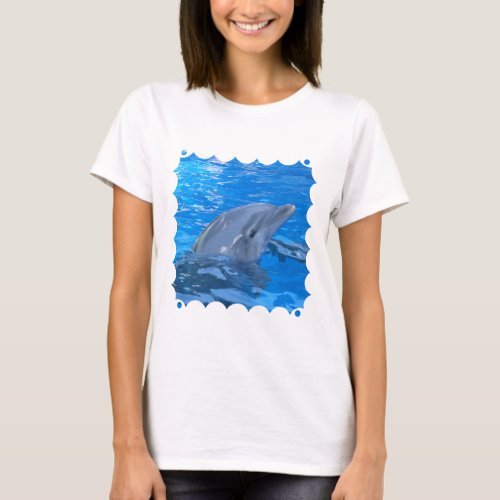 Bottlenose Dolphin Ladies Fitted T_Shirt