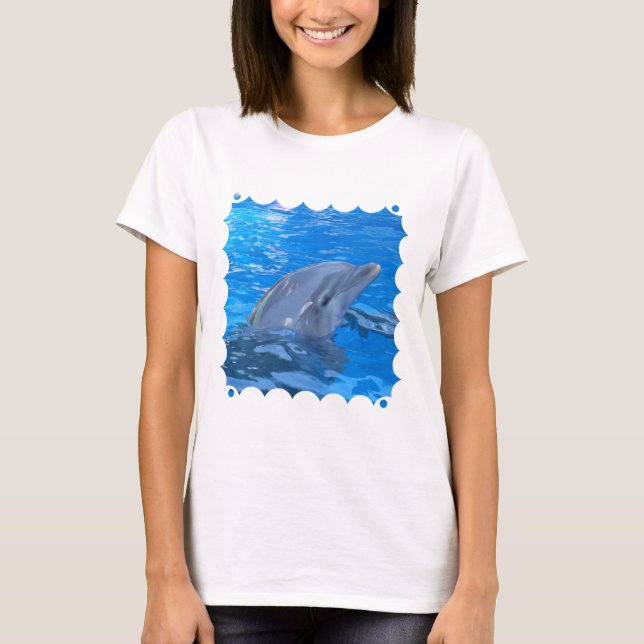 Bottlenose Dolphin Ladies Fitted T-Shirt (Front)