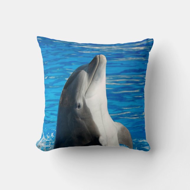 Bottlenose Dolphin Throw Pillow (Front)